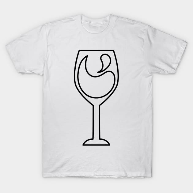 Wine Glass T-Shirt by SWON Design